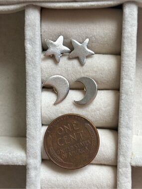 Sterling silver moon and stars earrings
